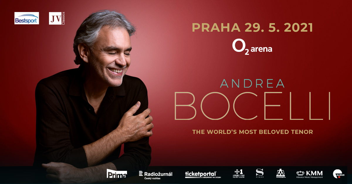 Thumbnail # Andrea Bocelli vystoupí 29. května 2021  v pražské O2 areně  za doprovodu Českého národního symfonického orchestru pod  taktovkou dirigenta Stevena Mercuria