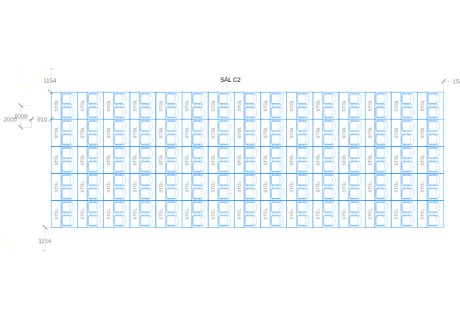 Konferenční sál C2 pro 180 osob (204 m2) plan