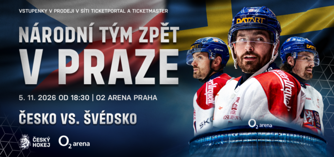Start nové hokejové sezóny v O2 areně: Česko vyzve v rámci EHT Švédsko